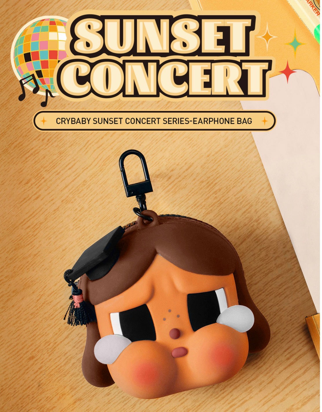 POP MART Cry Baby Sun Set Concert Earphone Bag