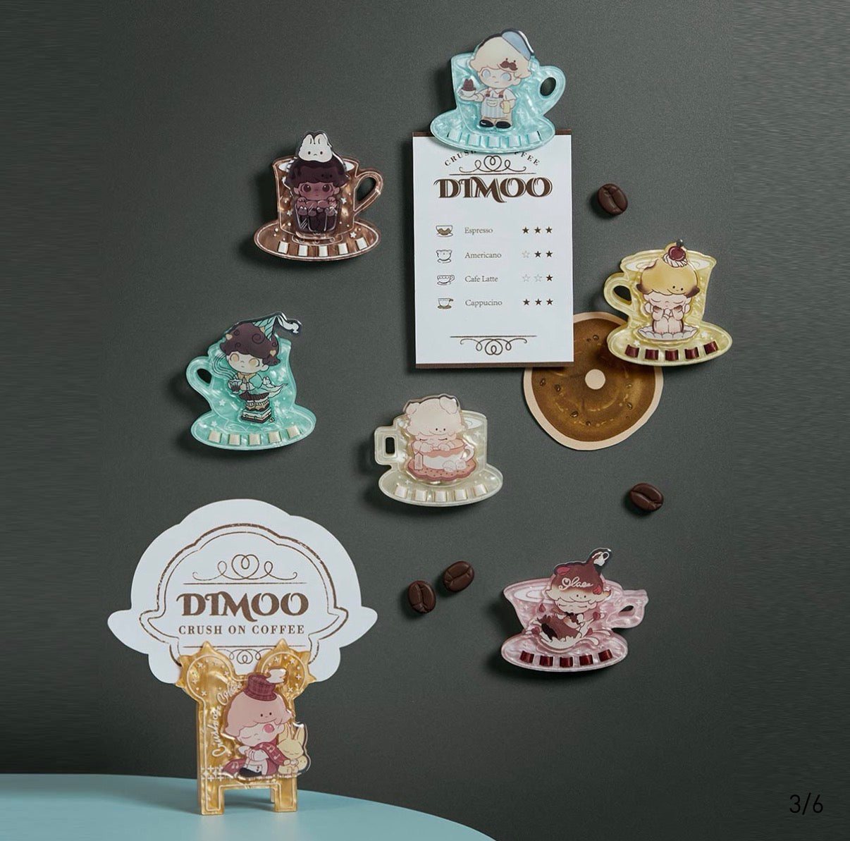 Demo World Crush on Coffee Acrylic Fridge Clip Blind Box