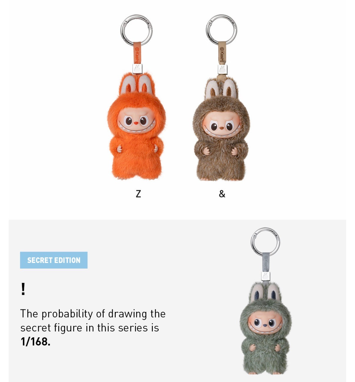 The Monsters Pin for Love Series Vinyl Plush pendant Blind Box N-Z