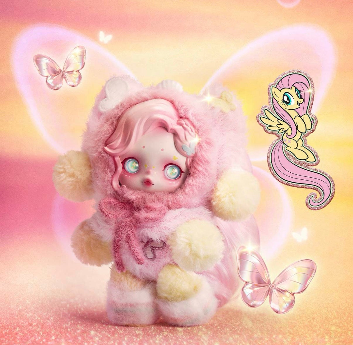 Popmart Skull Panda My Little Pony - Fluttershy Plushie