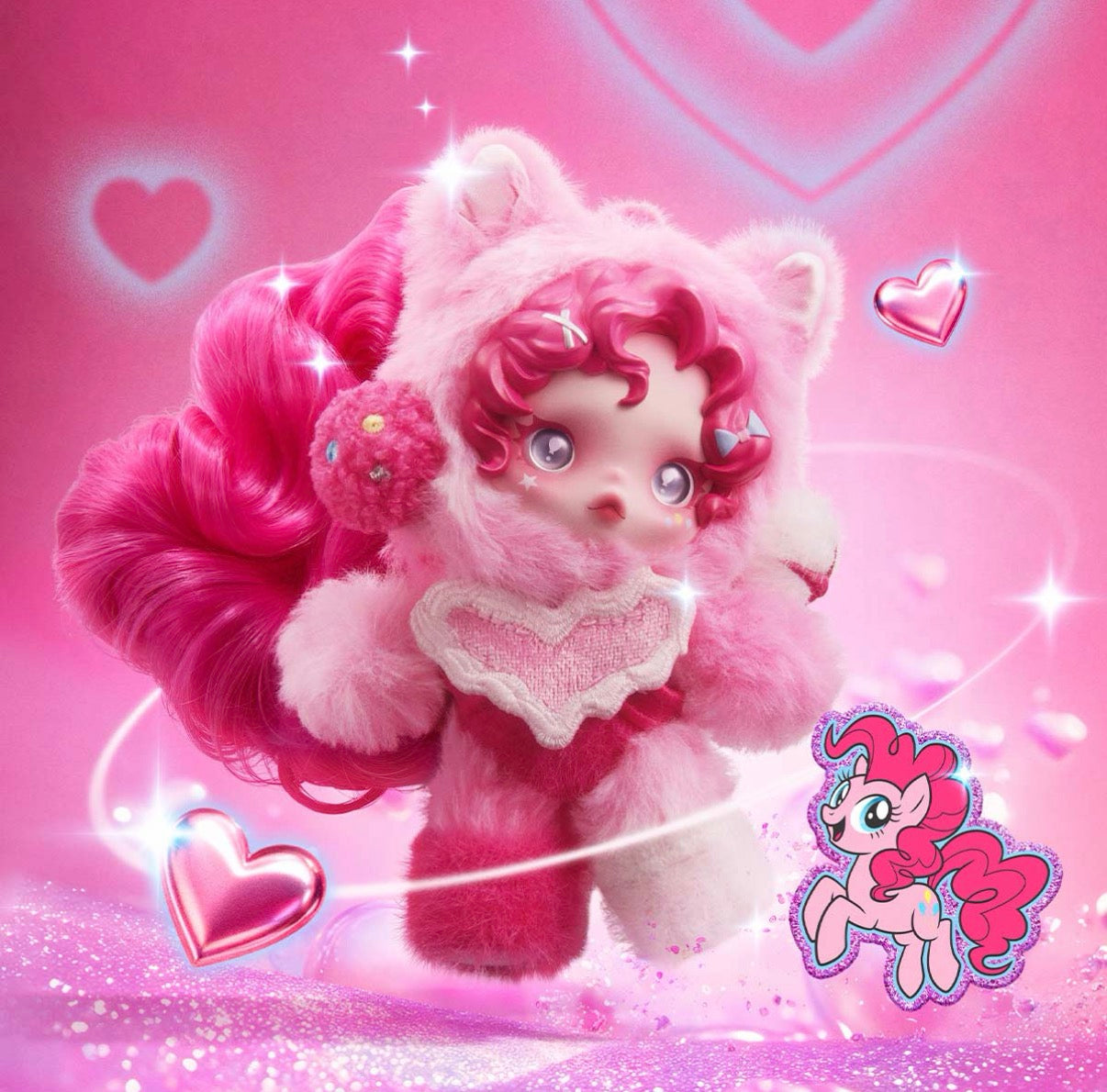 Popmart Skull Panda My Little Pony - Pinkie Pie Plushie